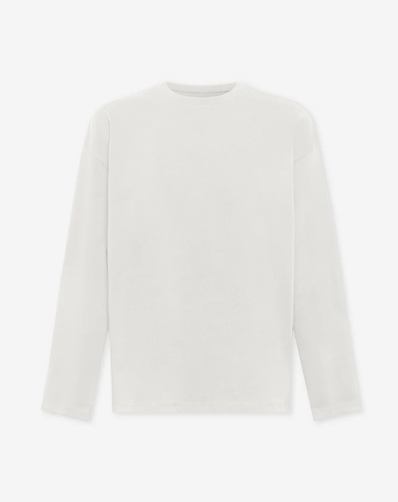 BASIC LONG SLEEVE OVERSIZED TEE CRÈME