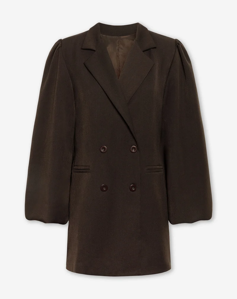 PUFF LONG SLEEVE BLAZER DRESS BRUIN