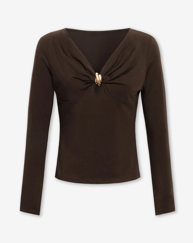 SIENNA DETAIL TOP BRUIN