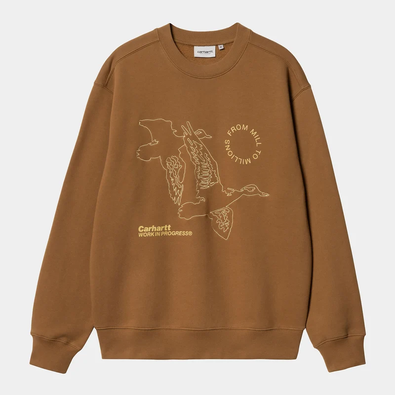 Carhartt WIP Heren Flying Ducks sweattop - Hamilton bruin