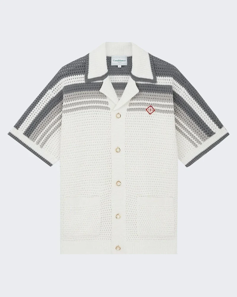 Casablanca Heren Crochet Shirt Wit