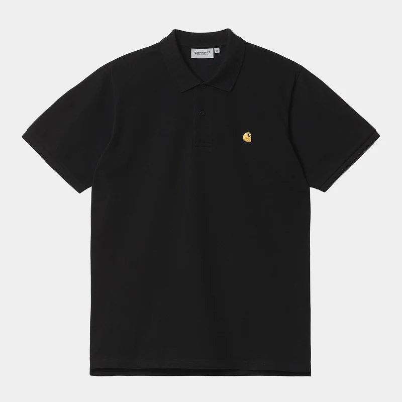 Carhartt WIP Heren Chase Pique poloshirt met korte mouwen - zwart