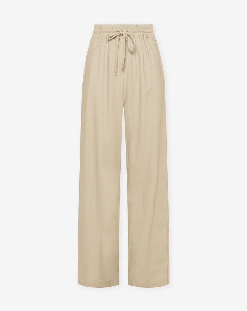 NIA LINEN PANTALON PETITE BEIGE