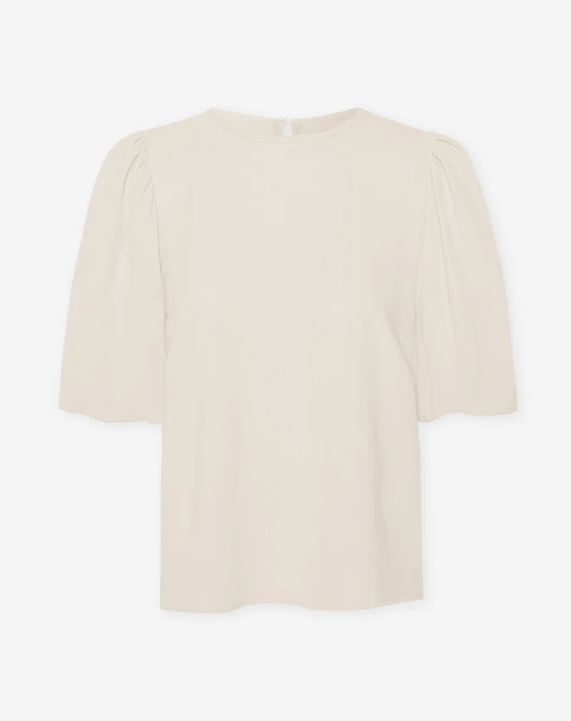 JULIE PUFF SLEEVE TOP BEIGE