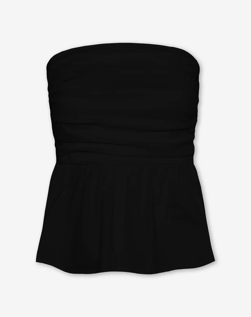 LEIA PEPLUM TOP ZWART