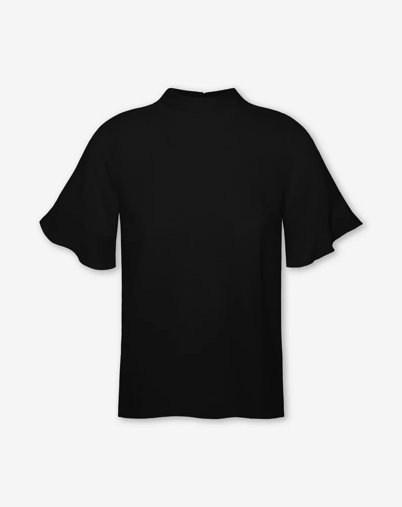 JULIE RUFFLE TOP ZWART