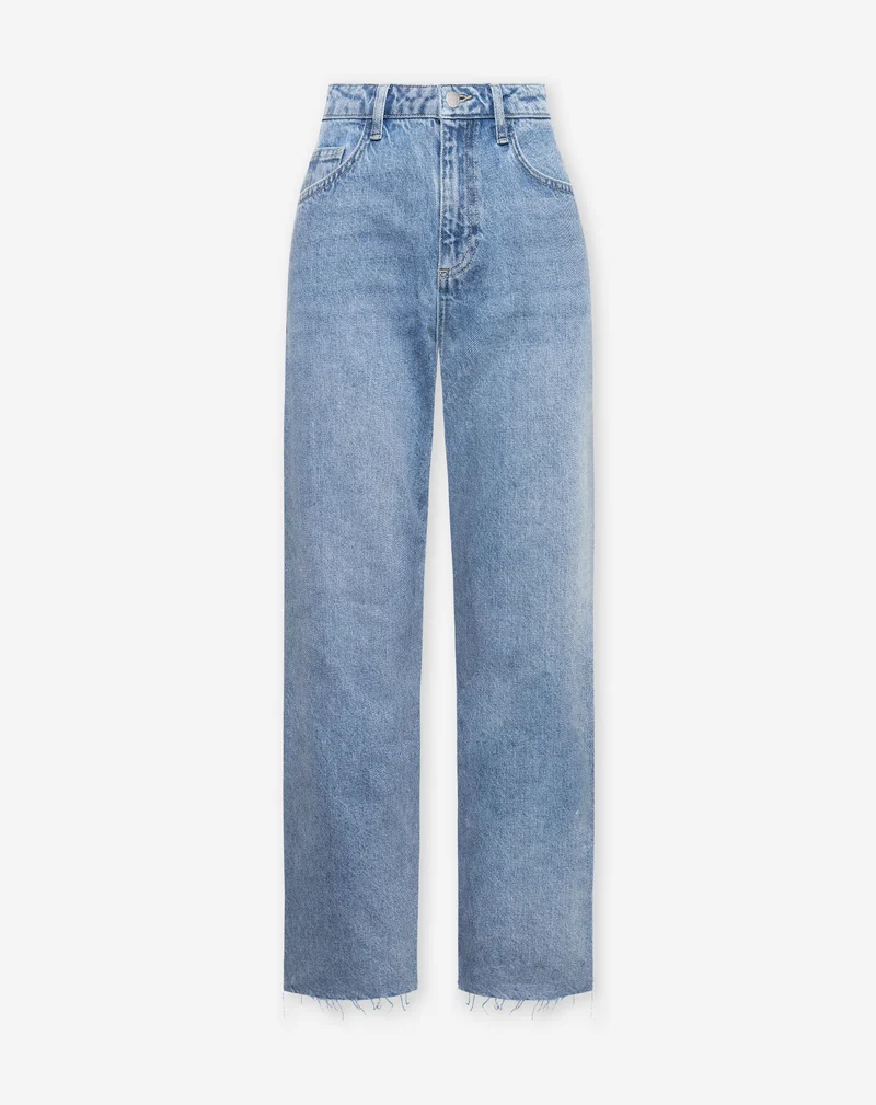 DENIM STRAIGHT LEG JEANS MID BLAUW