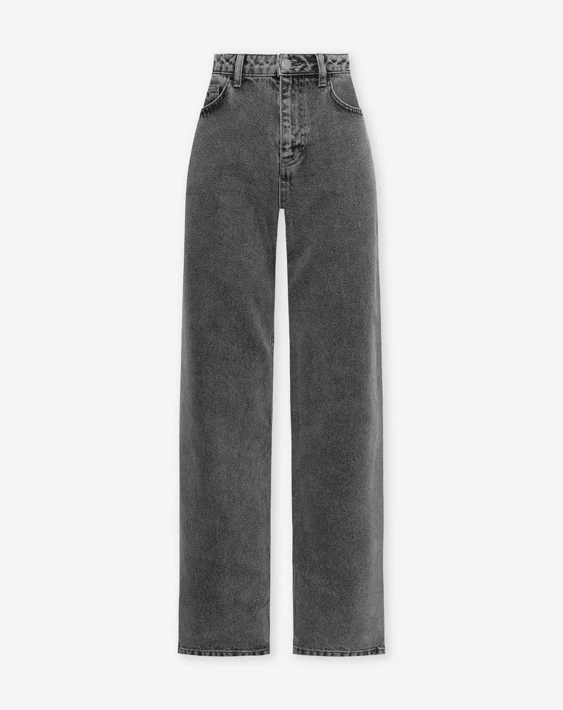 DENIM STRAIGHT LEG JEANS GRIJS
