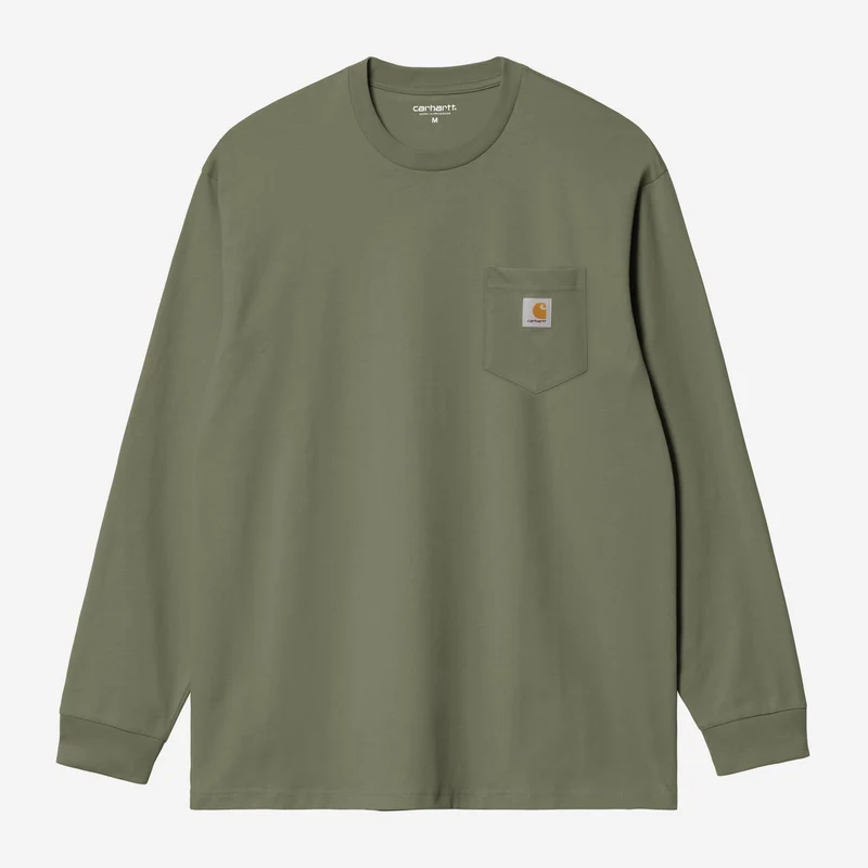 Carhartt WIP Heren T-shirt met lange mouwen en borstzak | Leaf