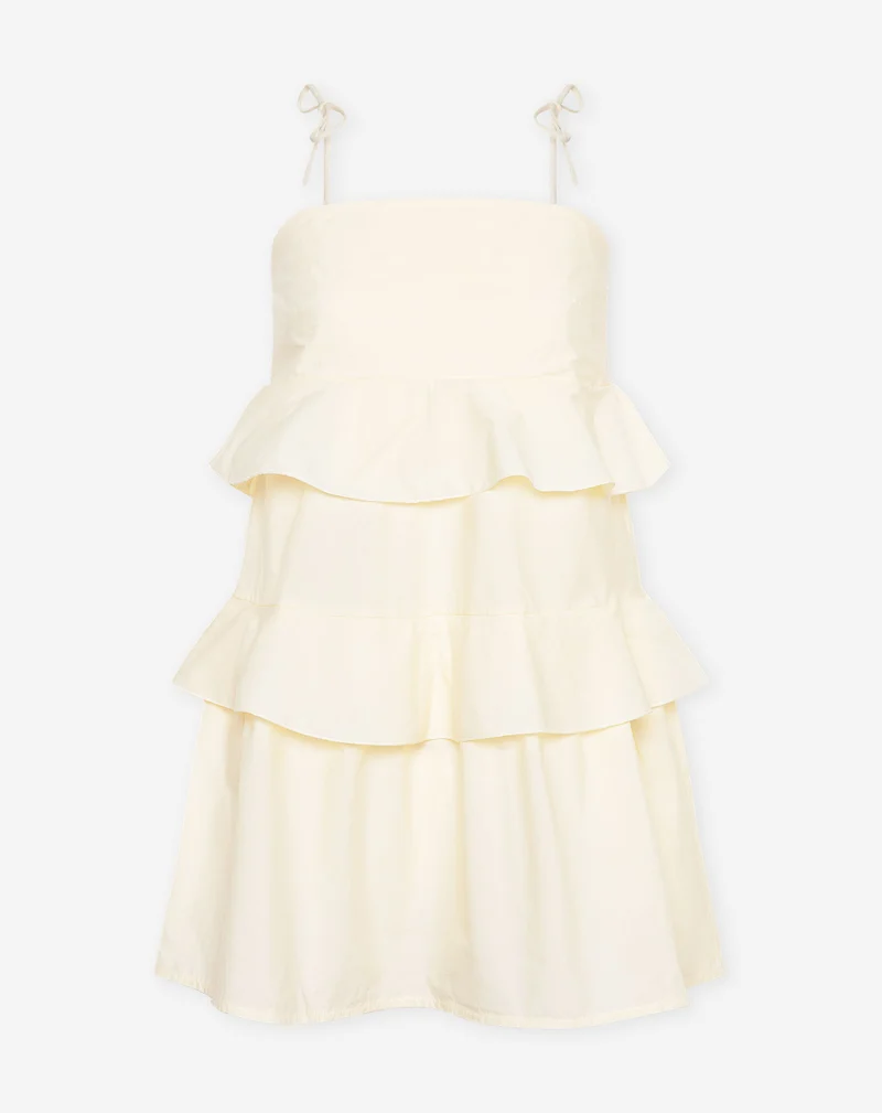 ROAMY POPLIN RUFFLE DRESS BOTERGEEL