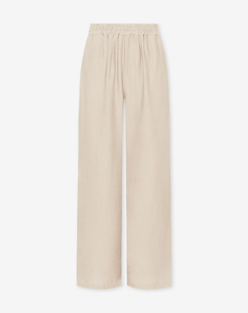 ZAYA VISCOSE STRAIGHT LEG PANTS BEIGE