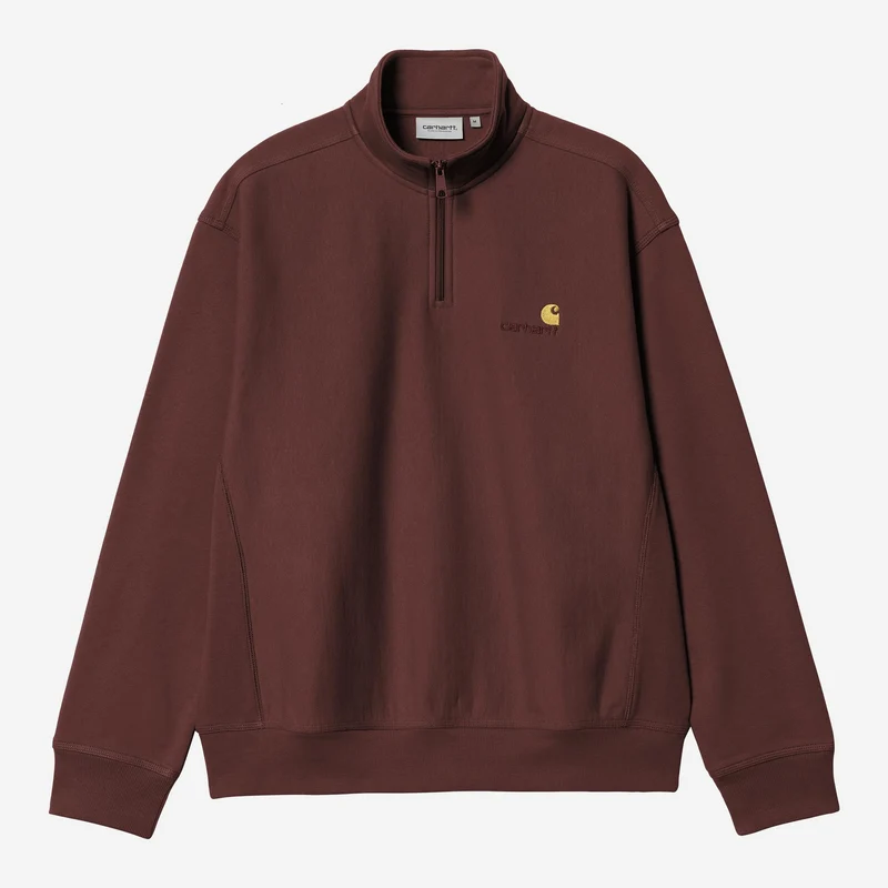 Carhartt WIP Heren halve rits American Script Sweatshirt | Amarone
