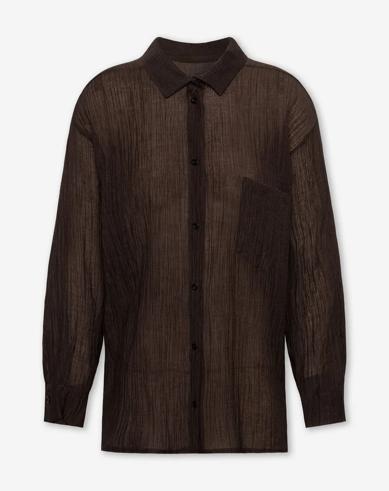 FANCY CHIFFON OVERSIZED BLOUSE BRUIN