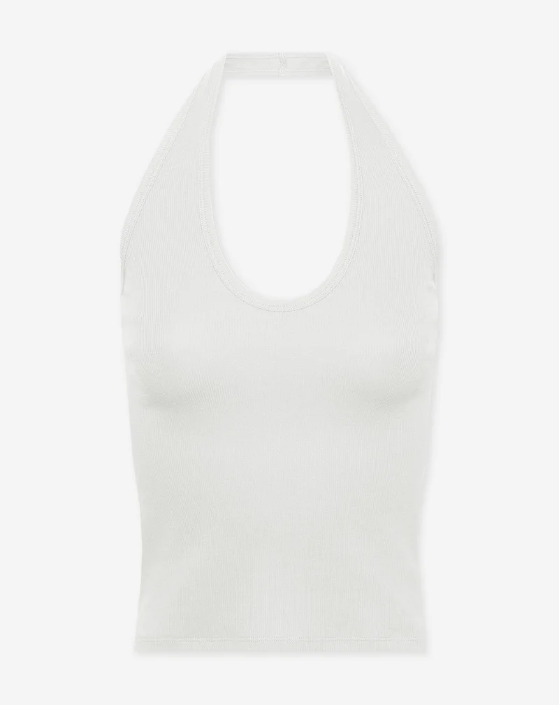 HALTER RIB TOP CRÈME