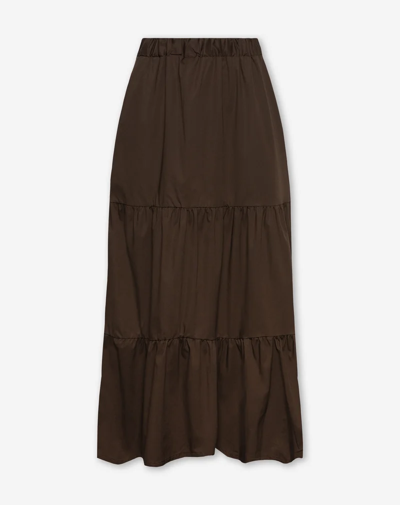 COTTON MAXI SKIRT BRUIN
