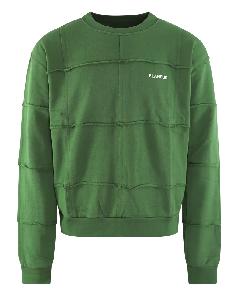 Heren Cut & Sew Sweater Green