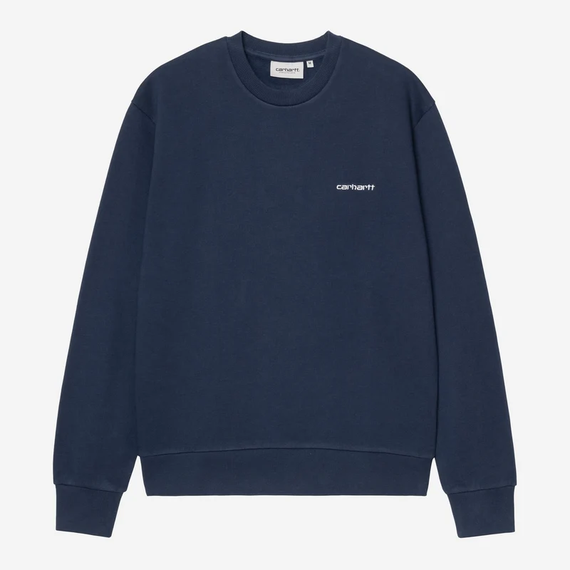 Carhartt WIP Heren Script Borduurwerk Sweat Top | Jupiter / Wit