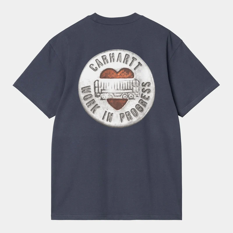 Carhartt WIP Heren T-shirt met knopen | Blauw