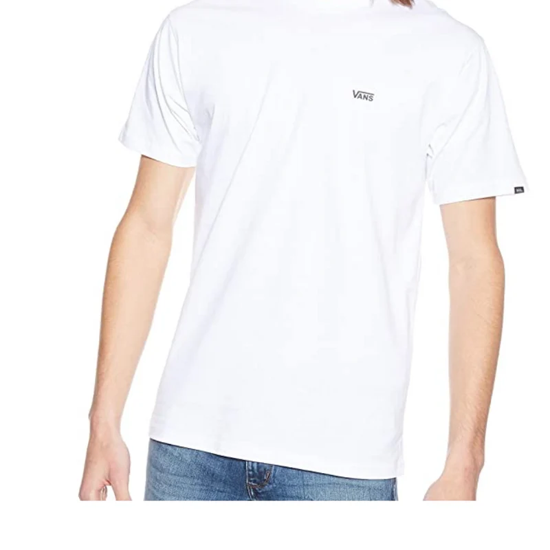 Vans Heren - T-shirt met logo op de linkerborst - zwart / wit