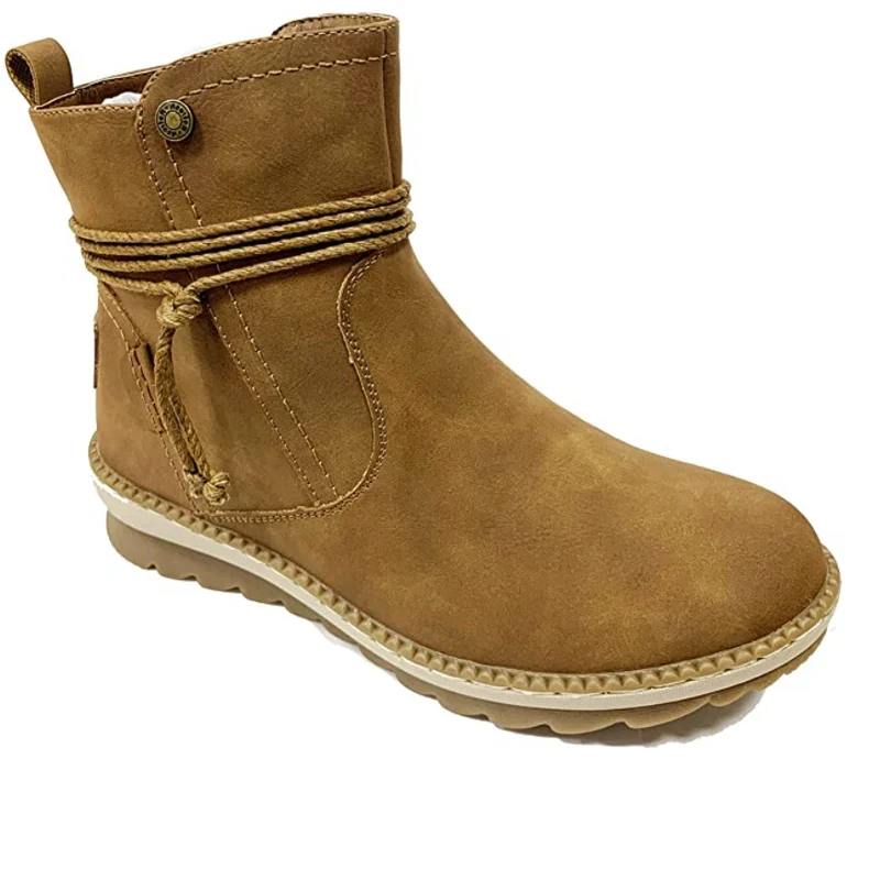 Refresh Snowboots met zijrits voor dames - Camel