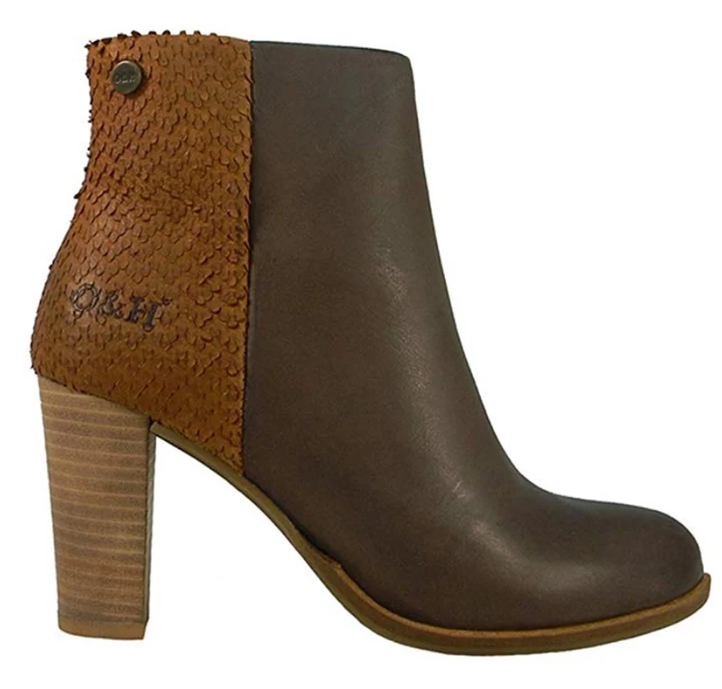 Oak & Hyde Leren dameslaarzen Park Life - bruin / cognac