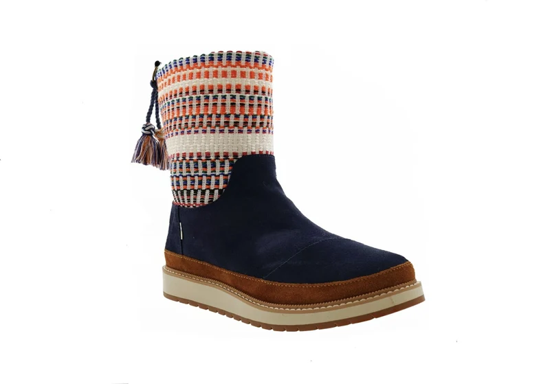 Toms Dames Makenna waterbestendige suède laarzen - Marine / Nepal Tweed