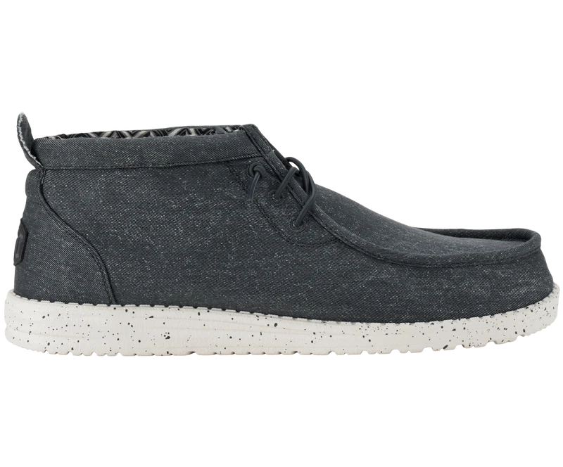 Hey Dude Wally Mid Stretch Canvas Mocassin Boot voor Heren | Grijs