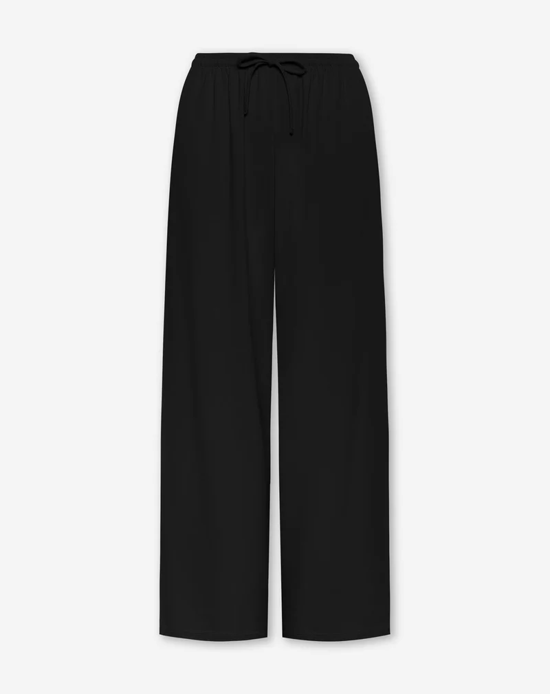 WIDE LEG COMFY PANTS ZWART