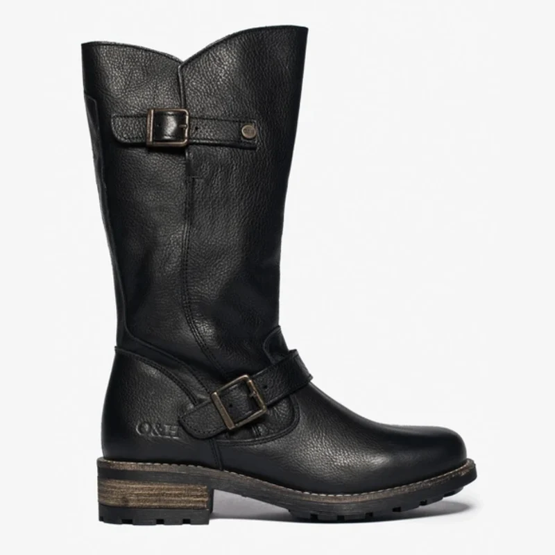Oak & Hyde Dames Crest Bombain leren laarzen - zwart