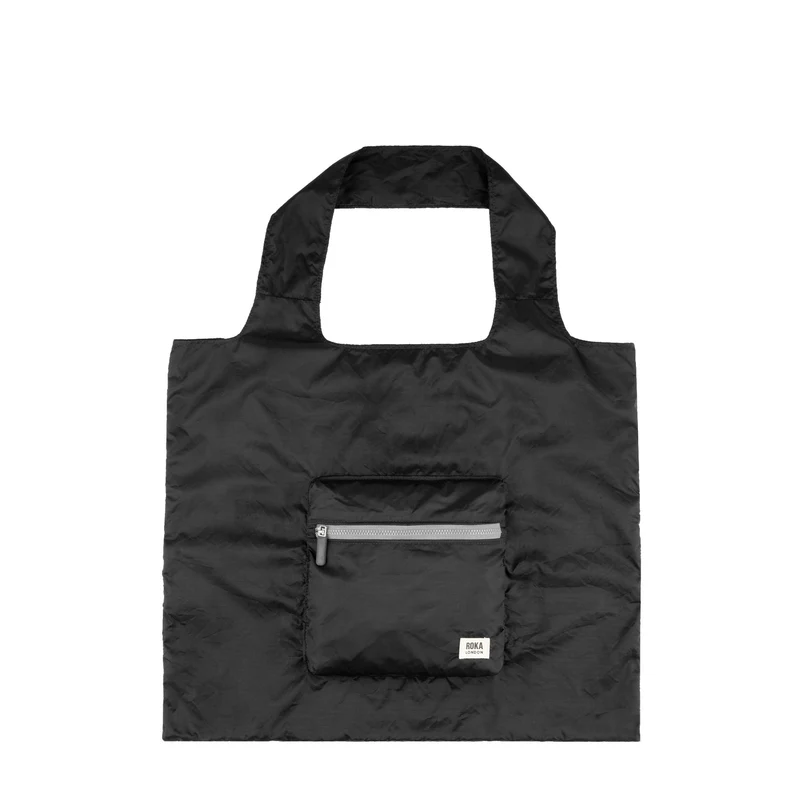 ROKA Borough Medium Gerecycled Nylon Ripstop Tas - Zwart