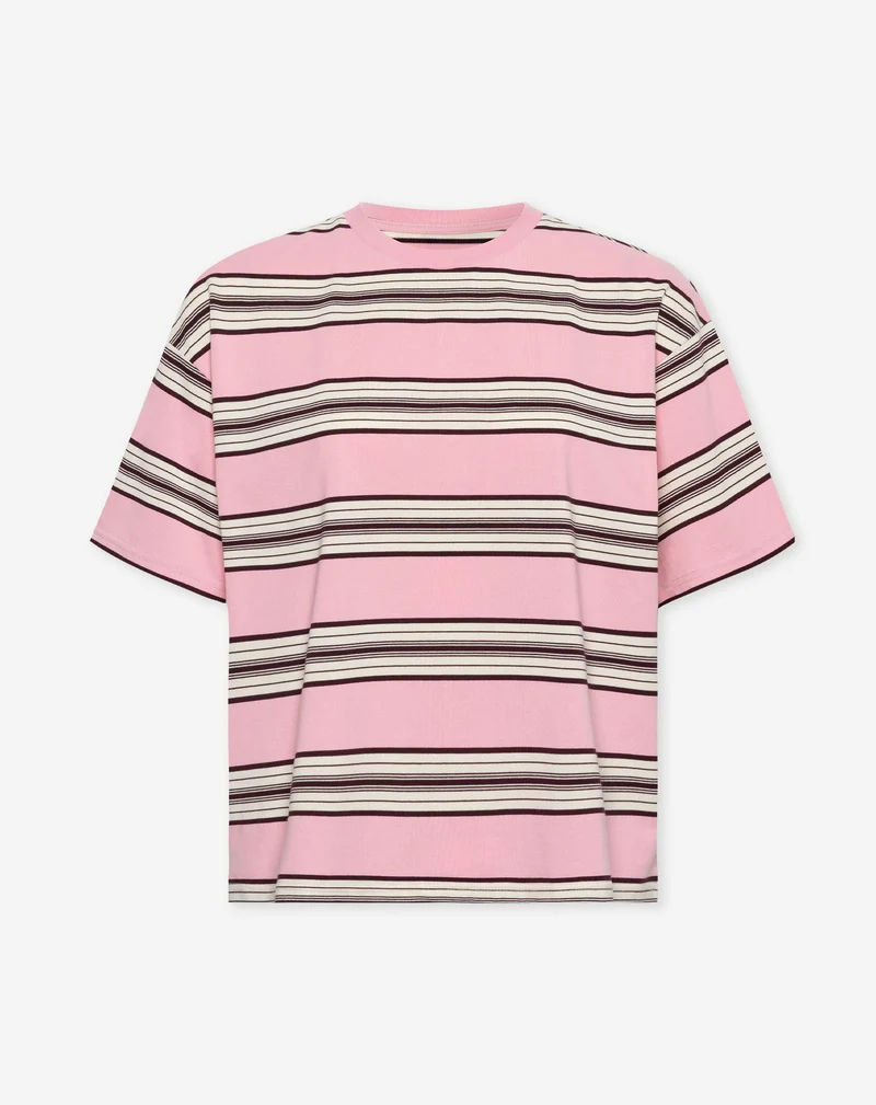 LAINE STRIPED SHORT SLEEVE OVERSIZED TEE LICHTROZE