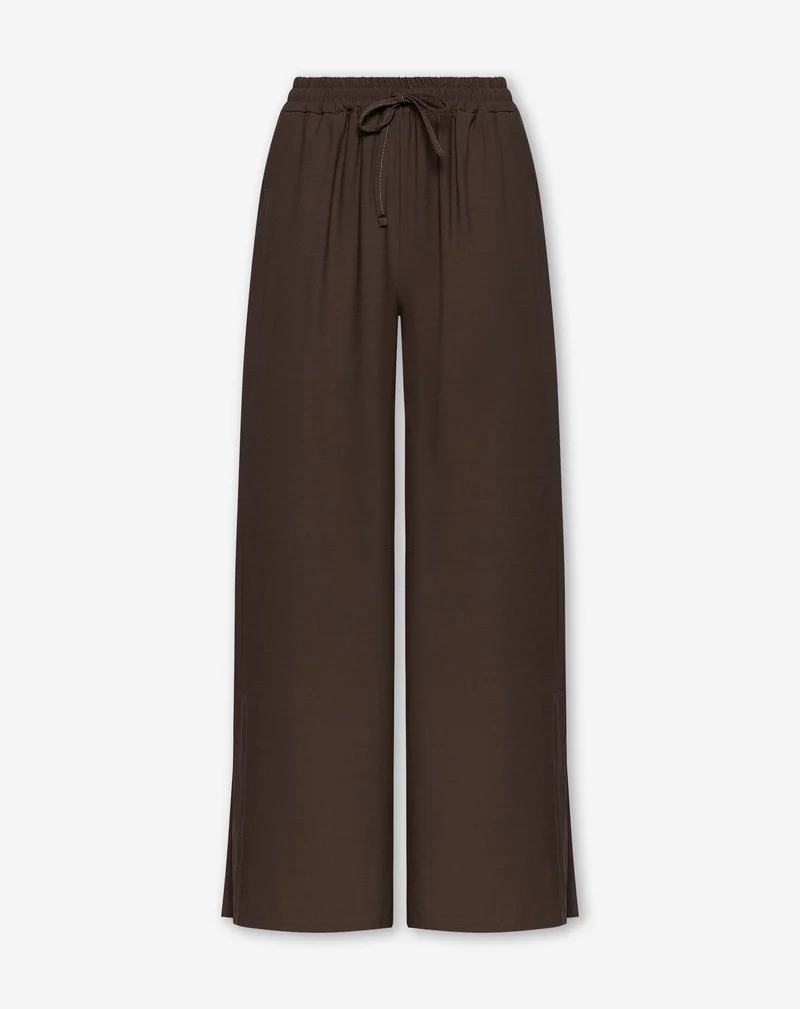 DAVINA VISCOSE SLIT PANTS TALL BRUIN