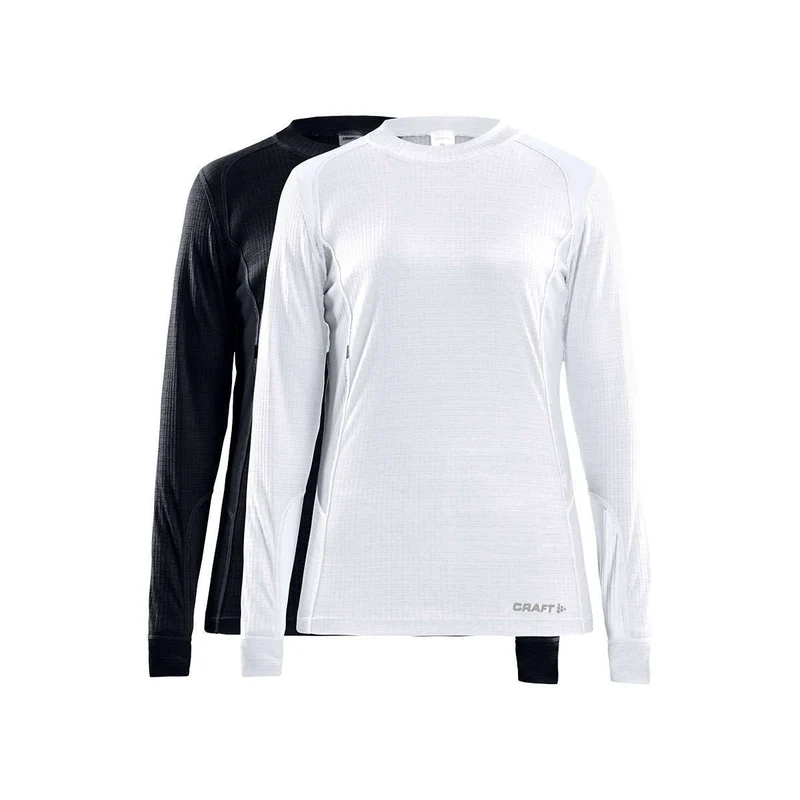 Craft Core 2-Pack Baselayer W thermoshirt lange mouwen zwart/wit dames