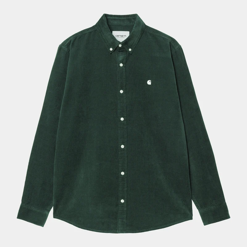 Carhartt WIP Heren Madison Fine Cord Shirt - Conifer