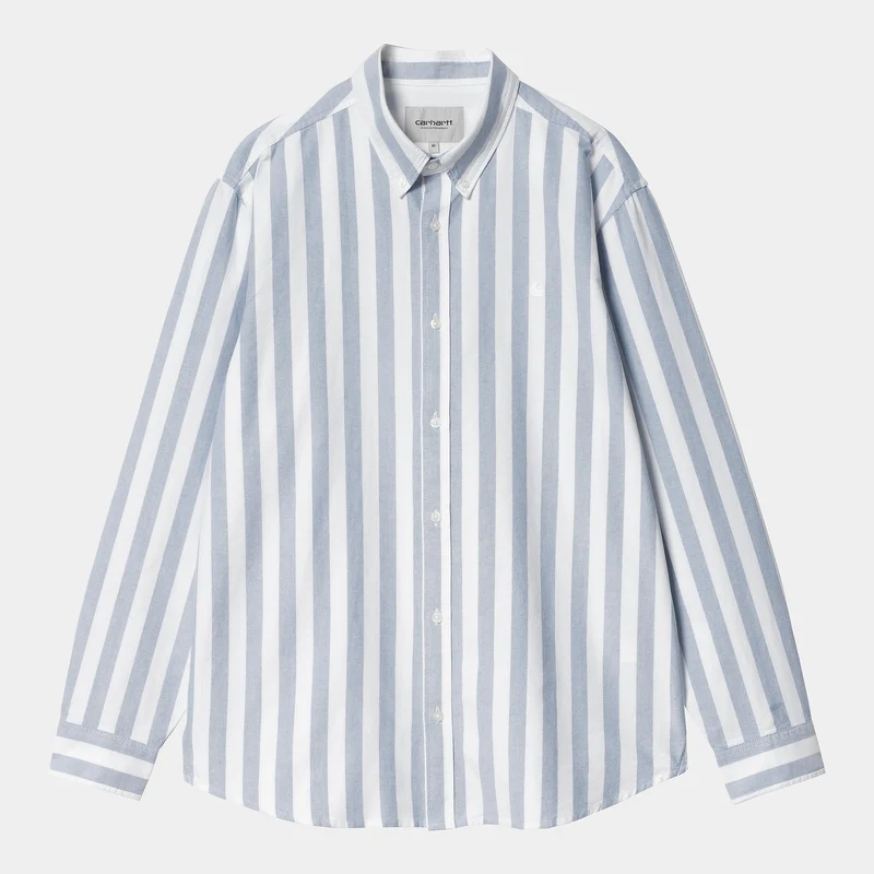 Carhartt WIP Dillion gestreept herenoverhemd - bleekmiddel