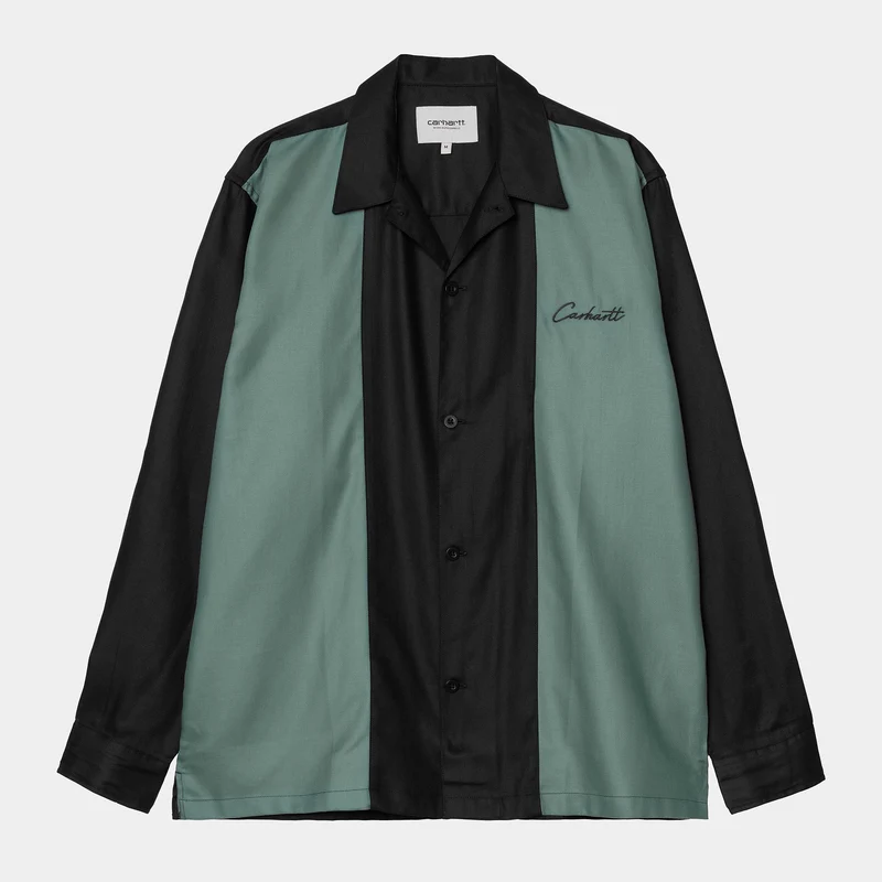 Carhartt WIP Heren Delaney Stripe Shirt - Zwart / Zilver Pine