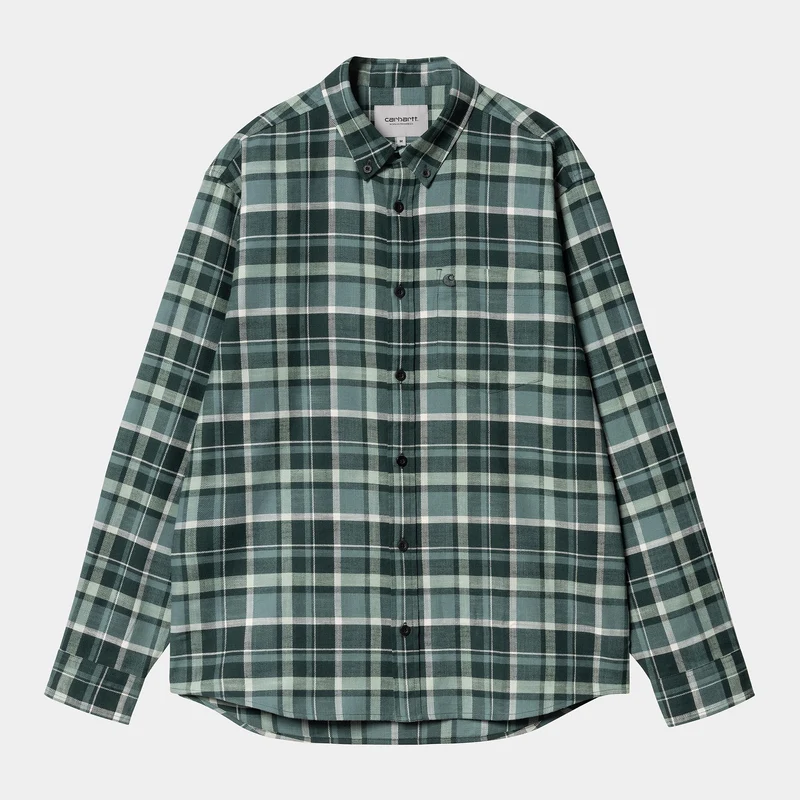 Carhartt WIP Heren Fendrick Check-overhemd - Deep Lagoon