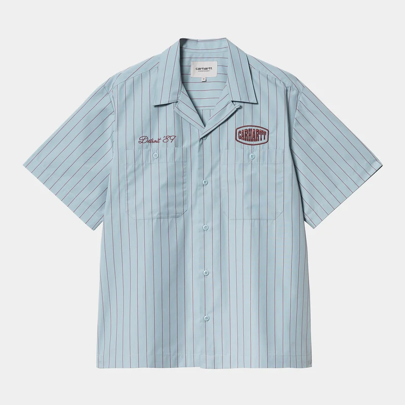Carhartt WIP Heren Hendry Seaton Stripe Shirt - Frosted Blue