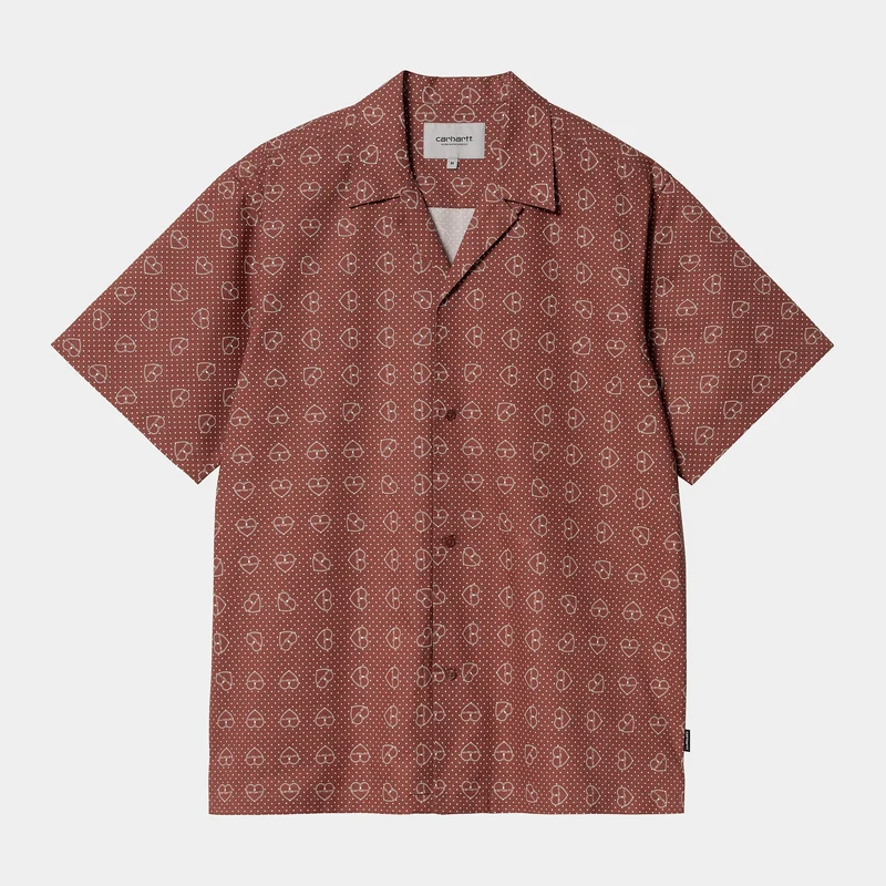 Carhartt WIP Herenoverhemd met Furoshiki-print - Henna