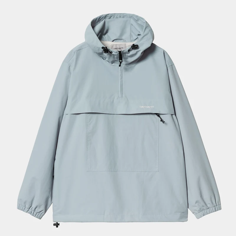 Carhartt WIP Heren Windbreaker Pullover Zomerjas - Frosted Blauw / Wit