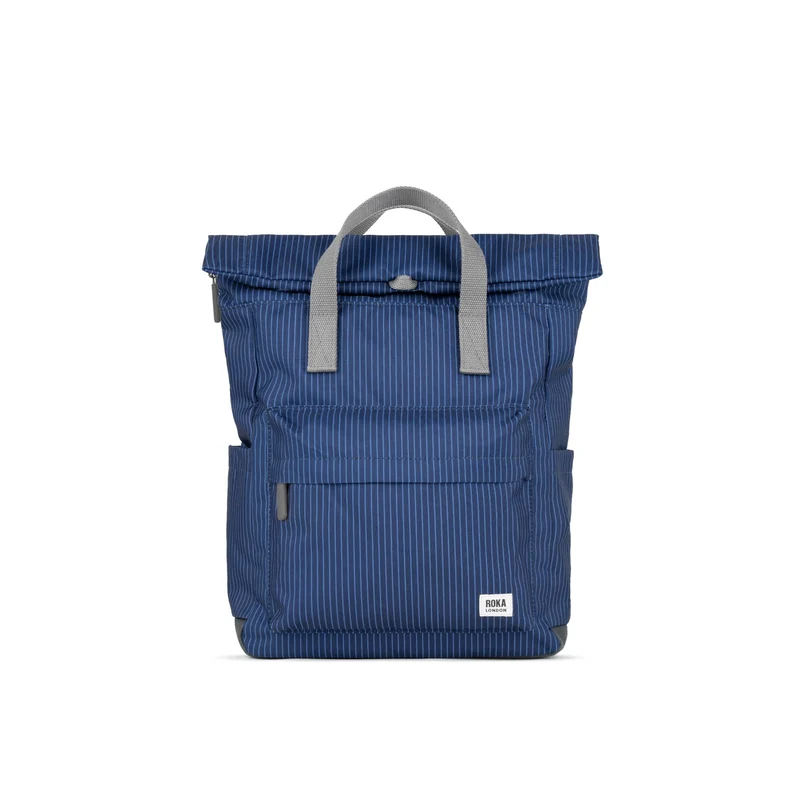 ROKA Canfield B Donkerblauwe denim medium tas van gerecycled canvas