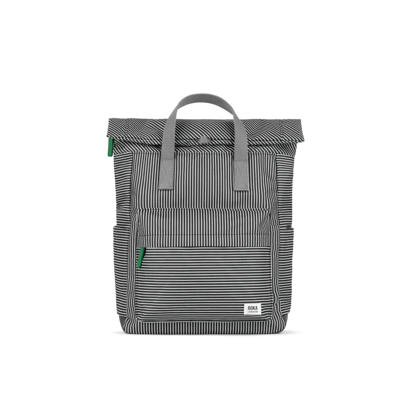 ROKA Canfield B Gemengde Hickory Stripe Medium Tas van gerecycled canvas