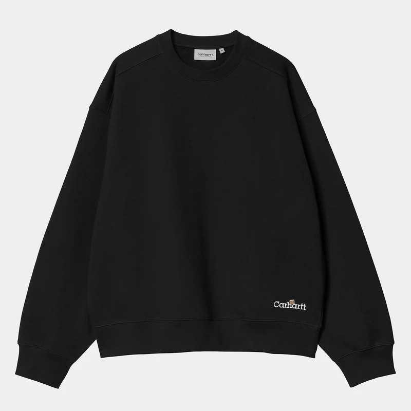 Carhartt WIP Heren Label Script Sweat Top - Zwart