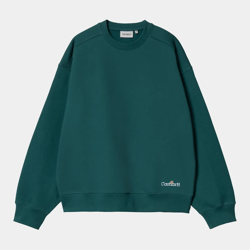 Carhartt WIP Heren Label Script Sweat Top - Malachiet