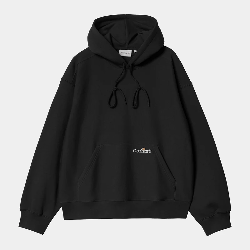 Carhartt WIP Heren Label Script Sweat Hoodie - Zwart