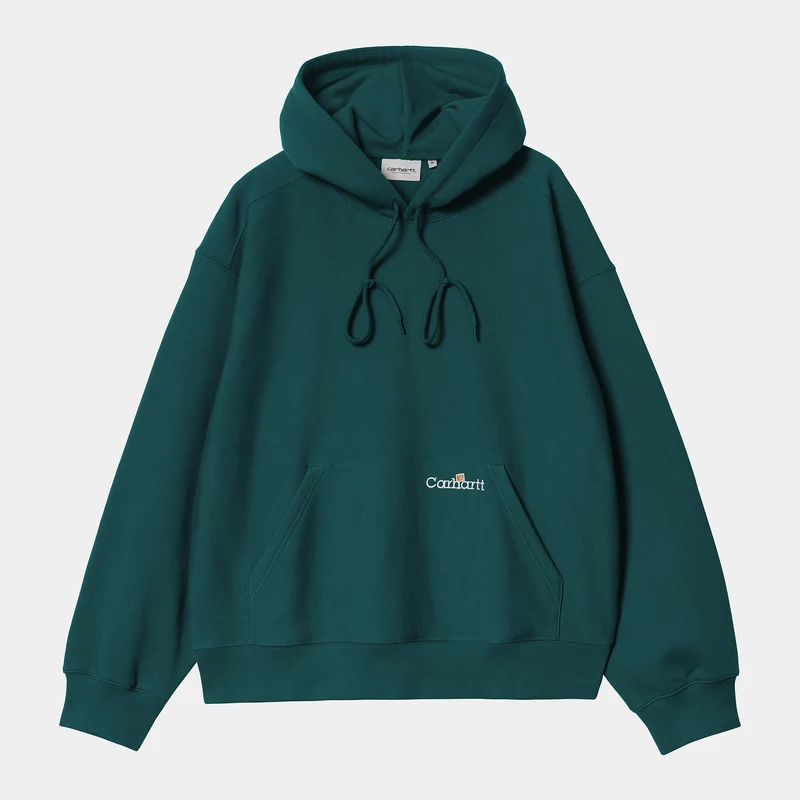 Carhartt WIP Heren Label Script Sweat Hoodie - Malachiet