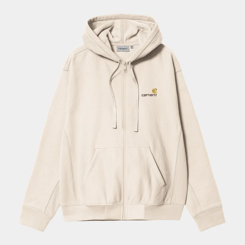 Carhartt WIP HEREN American Script Jas met ritssluiting en capuchon - Moonbeam