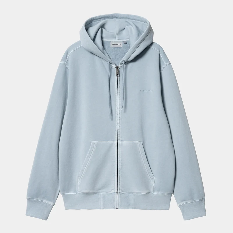 Carhartt WIP Heren Duster Script Zip Front Jack Hoodie - Misty Sky
