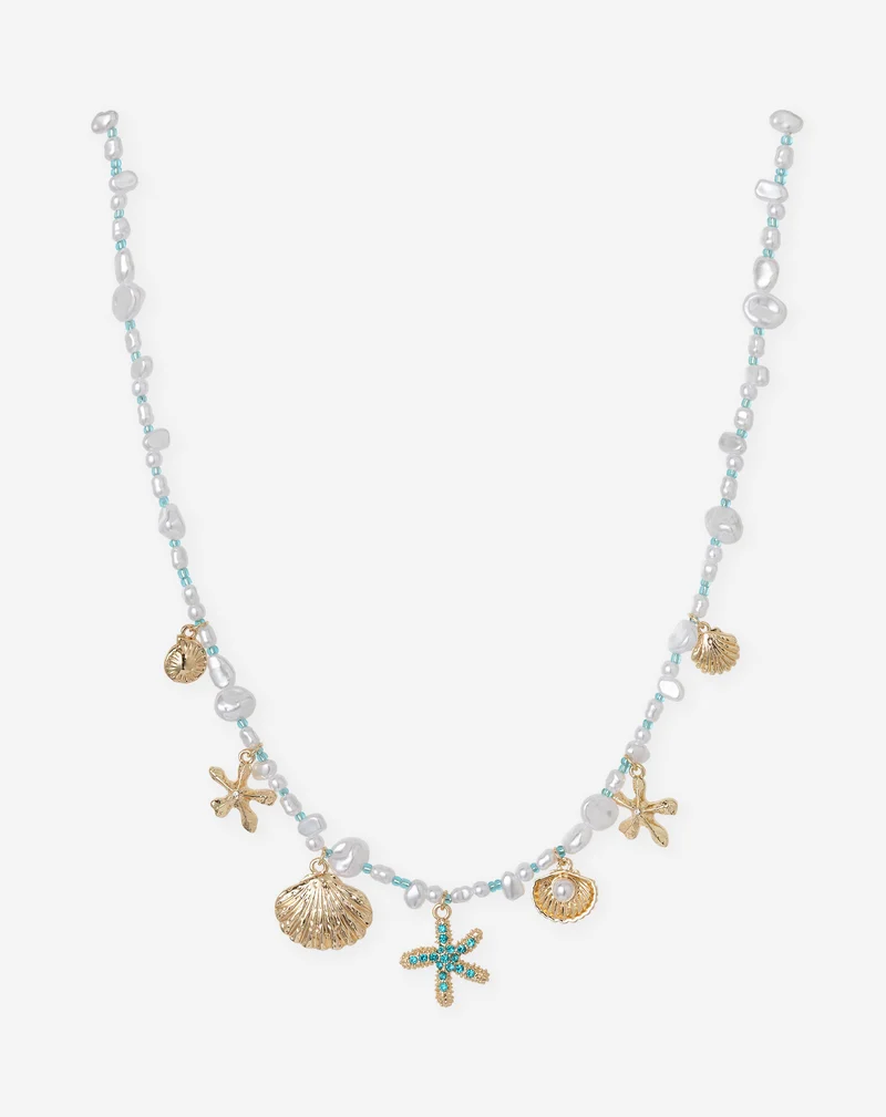 NIKKY PEARL CHARM NECKLACE