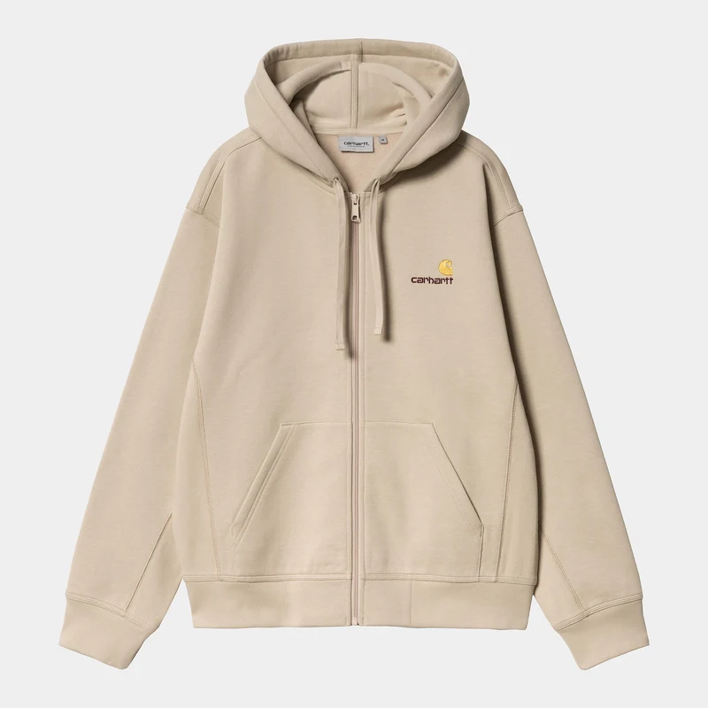 Carhartt WIP HEREN American Script Jas met ritssluiting en capuchon - Fleur De Sel